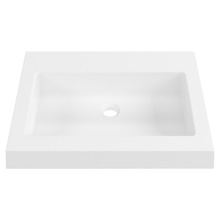 Essential Accessible 600mm Gloss White Rectangular Composite Wall Hung Basin